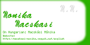 monika macskasi business card