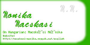 monika macskasi business card